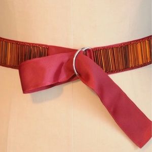 Fletcher Artworks, LLC "Burning Sunset" Hand-Beaded Belt with Glass Beads S/M